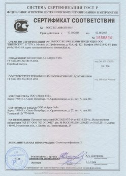 2014.10.03 Дмитров - Сертификат на сваи винтовые серийный выпуск. ТУ 5817-001-54218155-2014