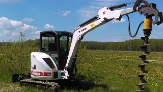 Аренда экскаватора погрузчика с ямобуром в Дмитров цена от 1529 руб